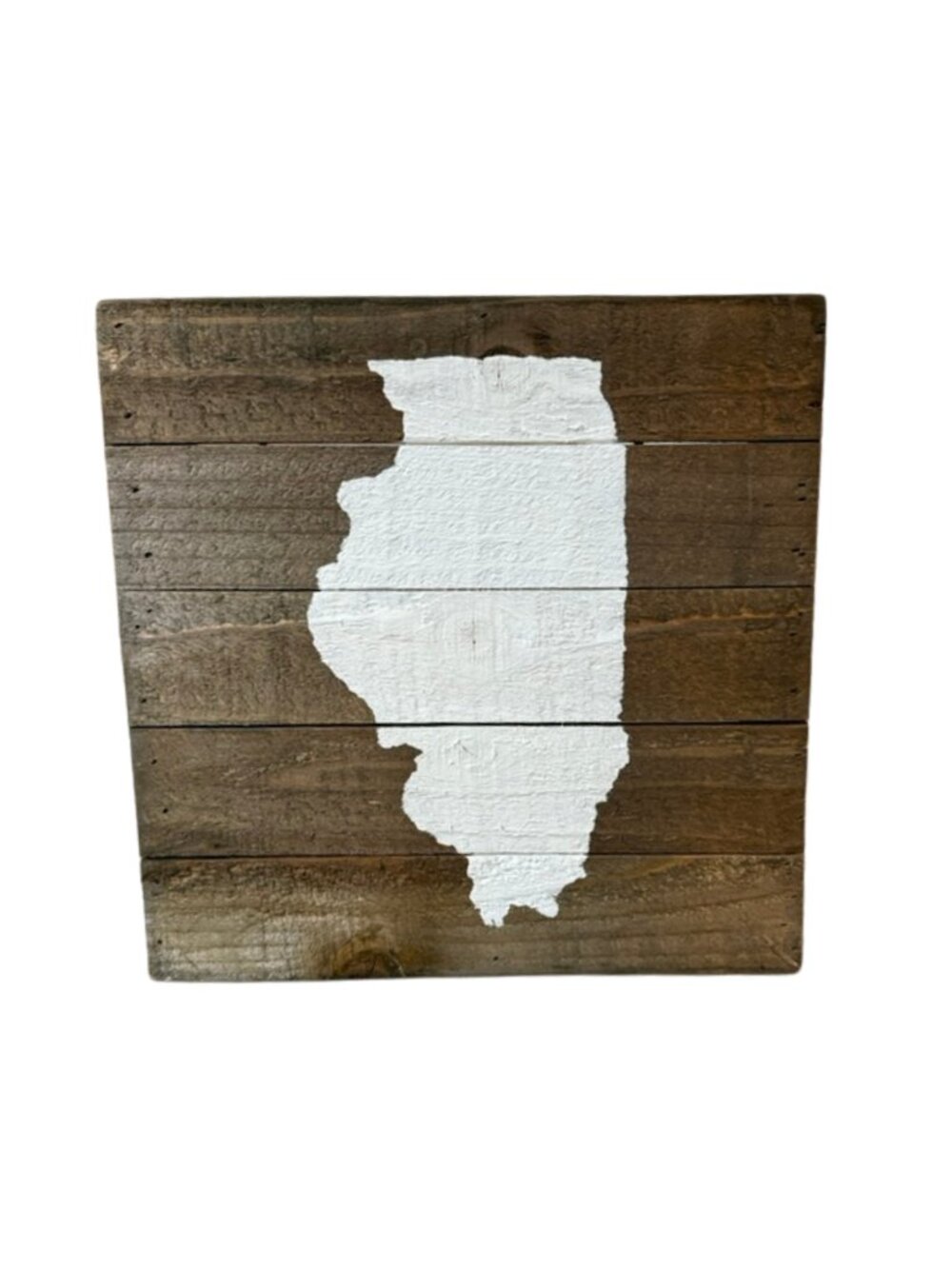 Hand-Painted Illinois State Silhouette Rustic Wood Pallet Sign 10x10 inch